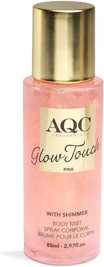 Aqc Glow Touch Shimmer Body Mist Pink Σπρέι Σώματος Shimmer Ξυλώδες Γλυκό Άρωμα 88ml