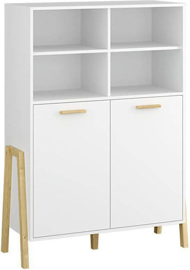 Belle Bibliotecă pardoseală Lemn Alb 102.5x41x152.5cm Belle Bibliotecă pardoseală Lemn Alb 102.5x41x152.5cm