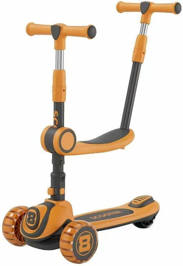 Homeone Kinderroller Klappbar 3-Rad mit Sitz für 3+ Jahre Orange