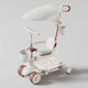 Homeone Kids Scooter 4-Wheel with Seat for 3+ Years White
