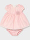 Mädchenkleid Kurzärmelig Kinderbekleidungssets Mit Slip Rosa