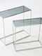 Konsolentisch-Set/2 Salsa 70x28x70,50cm 80x33x80,50cm Edelstahl Silber Grau Glas