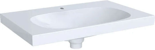 Geberit Επικαθήμενος Νιπτήρας Πορσελάνης 75x48x19.5cm Λευκό Γυαλιστερό Geberit Επικαθήμενος Νιπτήρας Πορσελάνης 75x48x19.5cm Λευκό Γυαλιστερό