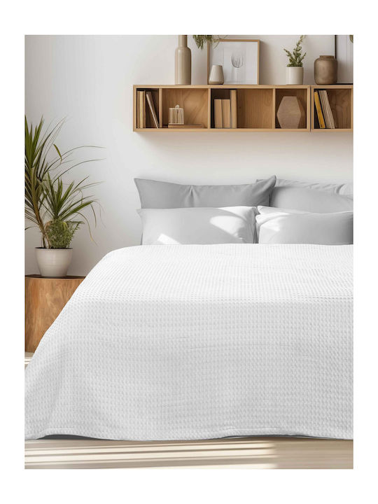 Madi Pikona Κουβέρτα Πικέ Μονή 170x240εκ. White