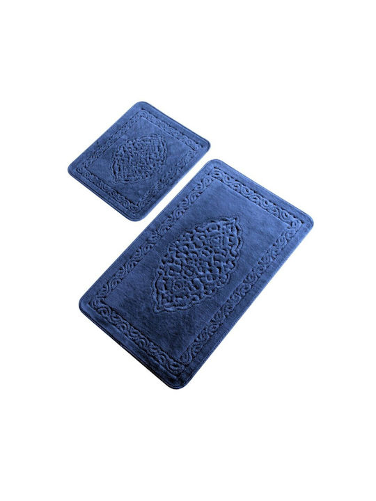 Tropik Home Set Covorașe de Baie De Bumbac LJD23884 Elite Blue 2buc
