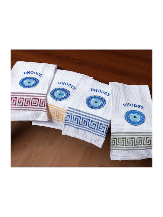 Silk Fashion Rhodes Tea Towel in White Color 45...