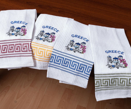 Silk Fashion Църква Greece Чаена кърпа в Бял Цвят 45x65см 12бр