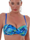 Padded Underwire Strapless Bikini with Detachable & Adjustable Straps Blue Lagoon Floral