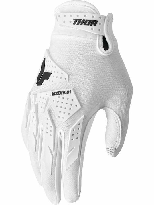 Thor Launchmode Herren Motocross-Handschuhe Weiß