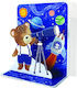 Greeting Card 3D 10.5x12 Astronomer Bear Pictura