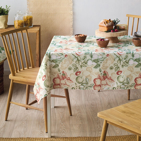 Kentia Τραπεζομάντηλο Βαμβακερό Σετ Malus Εκρού 140x240εκ.