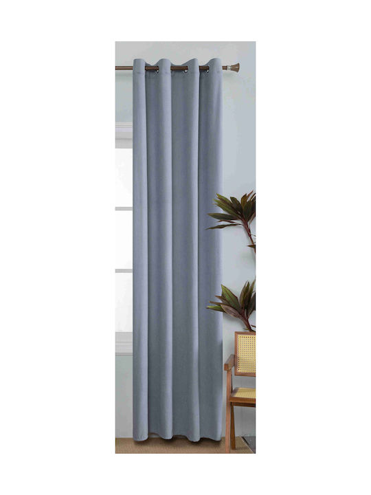 ForHome Κουρτίνα με Τρουκς Μπλε 140x260εκ.