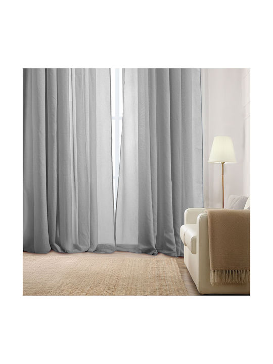 Whitegg Κουρτίνα με Τρουκς K0181 Γκρι 270x280εκ.