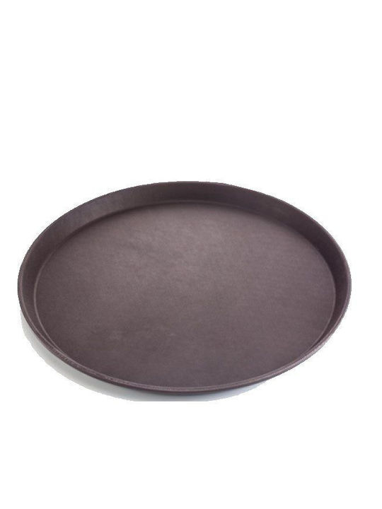 Chios Hellas Plastic Round Serving Tray Non-slip in Black Color 40x40cm 20-32755 1pcs