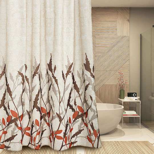 Whitegg Duschvorhang Stoff 180x180cm Beige