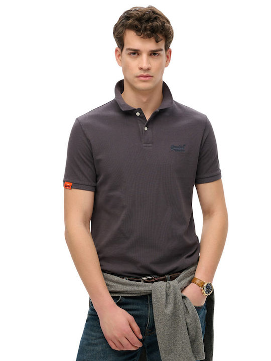 Superdry D2 Ovin Vint Polo Short Sleeve Gray Bl...