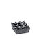 Cast Windproof Ashtray Inox Black Square 8x8x3.5cm Kapp Kapp43040004