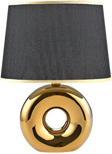 Chios Hellas Keramik Tischlampe mit Gold Schirm und Basis