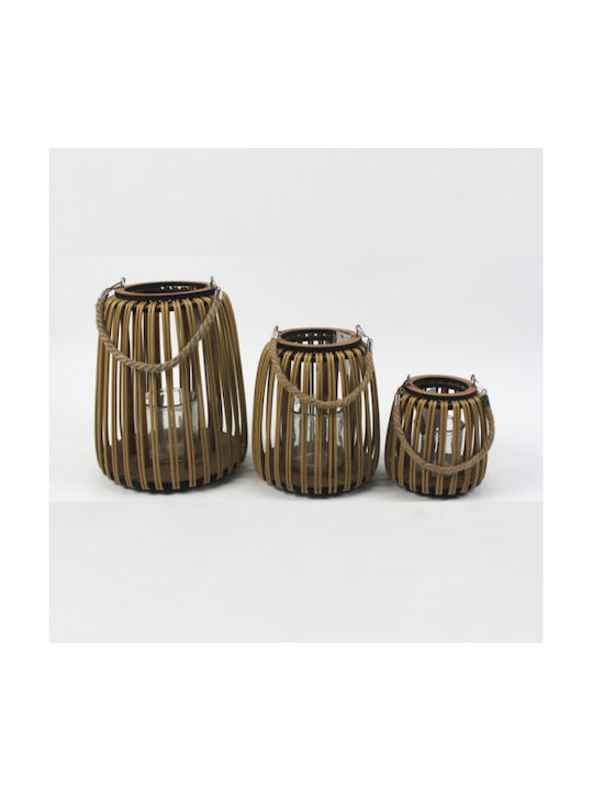 keleman Φαναράκι Rattan Καφέ 20x20x23.5εκ.
