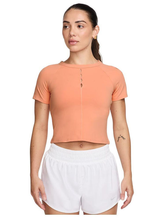 Nike One Women's Crop Top Short Sleeve Orange