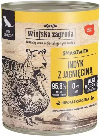 Wiejska Zagroda Υγρή Τροφή Σκύλων με Γαλοπούλα και Αρνί 800gr
