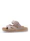 Women's Flat Sandals in Beige Color