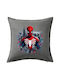Spiderman City Μαξιλάρι Καναπέ Γκρι 100% Βαμβάκι Περιέχεται Γέμισμα 50x50cm