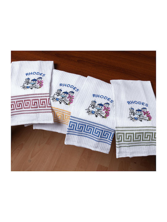 Silk Fashion Church Rhodes Tea Towel in White Color 45x65cm 12pcs