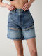 Γυναικείο Τζιν Ψηλόμεσο Σορτς Blue Denim