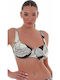 Chic Escape Bikini Oberteile E Becher Mit Polsterung Blumen Schwarz