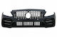 Front Bumper Mercedes-Benz C-Class C205/W205 14-21 GTR Look Black Mamba Black Chrome Grille