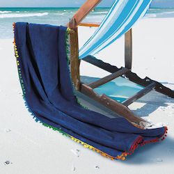 Whitegg Strandtuch Baumwolle Blau