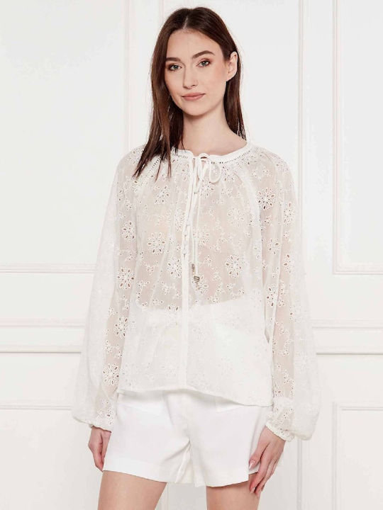 Women's Long Sleeve Shirt Pure White, White