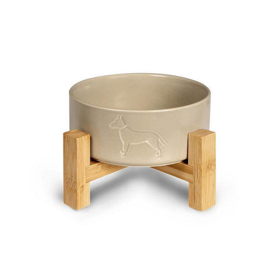 Glee Woof Ceramic Food Bowl for Dog 450ml