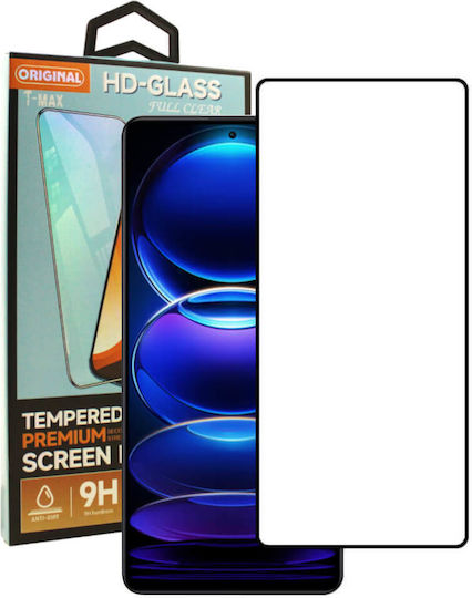 T-Max 3D 0.2mm Vollkleber Gehärtetes Glas Schwarz (Galaxy S25 Ultra,Samsung S25 Ultra)