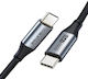 Cabletime USB 2.0 Cable USB-C Male - USB-C 60W PD Black 1m