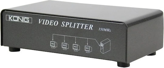 Konig превключвател VGA сплитер 4-портов 150 MHz CMP-SWITCH95U дисплей модел