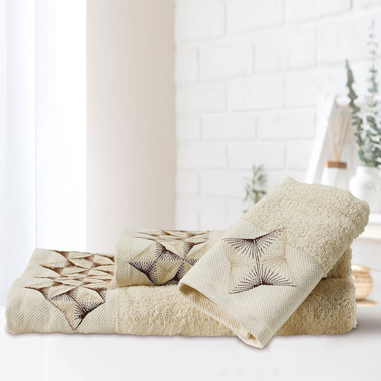 Whitegg Bath Towel Set 3pcs Ecru Weight 450gr/m²