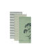 Kentia Fazzy Towel from 100% Cotton in Green Color 40x60cm 3pcs