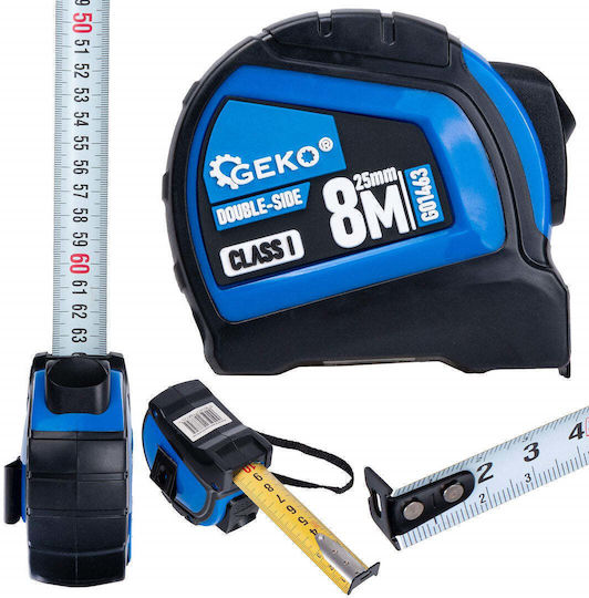 Double-sided Tape Measure Automatic Stop 8 M X 25 Mm Class I Geko G01463
