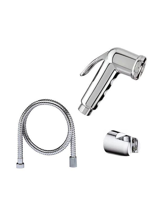 Set Bidet-Sprühkopf Chrom mit Schalter, Halter & Messingschlauch 100 cm Chrom 332orcrv Remer