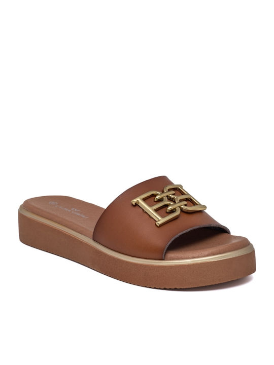 Women's Flat Sandals in Brown Color