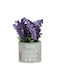 Ghiveci decorativ cu lavandă artificială, mesaj gravat Ø8x17 cm, gri Mo Gray