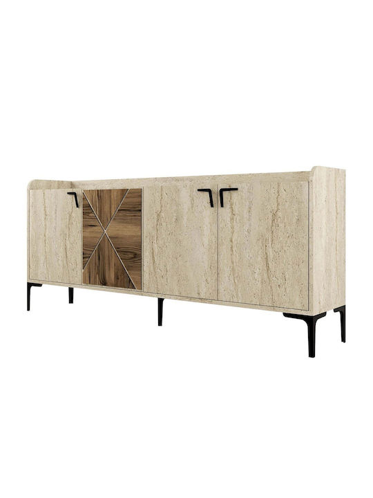 Bufet Venedik Travertine Beige-walnut 180x35x78cm