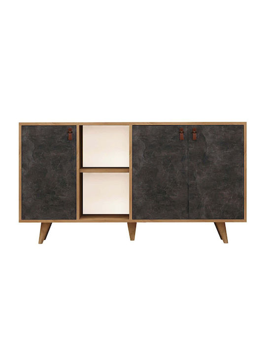 Μπουφές Planky Oak-dark Grey 140x40x86cm