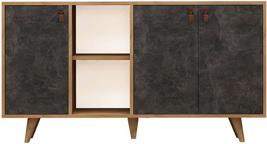 Μπουφές Planky Oak-dark Grey 140x40x86cm