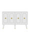 Sideboard Roland Wooden White-gold 120x30x80cm