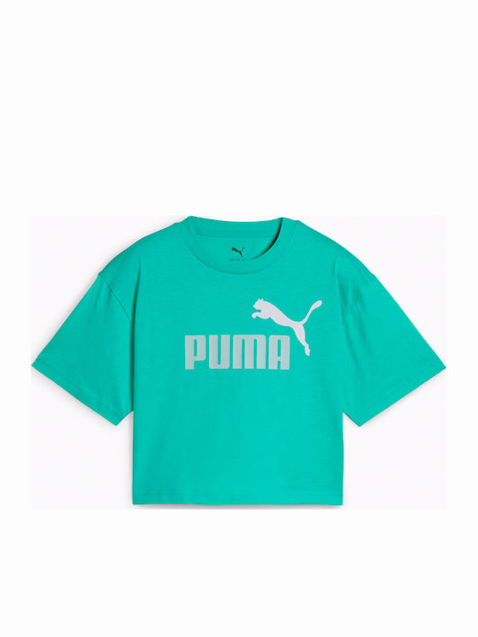 PUMA Tricou pentru copii Turcoaz Logo