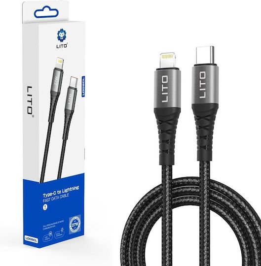 Lito USB-C zu Lightning Kabel 27W Schwarz 1m