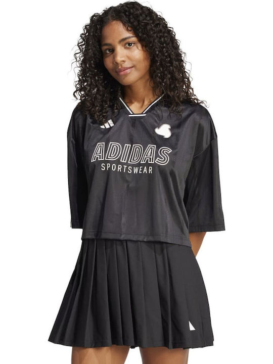 Damen Sport Crop Top Kurzärmelig Schwarz